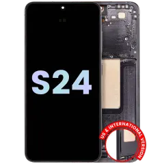 OLED Assembly With Frame For Samsung Galaxy S24 5G (US & International Version) (Service Pack) (Onyx Black)