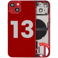 Back Housing W/ Charging Port Flex & Small Parts  For iPhone 13 (US Version) (Used OEM Pull: Grade B) (Red)