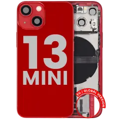 Back Housing W/ Charging Port Flex & Small Parts  For iPhone 13 Mini (EU / Global Version) (Used OEM Pull: Grade A) (Red)