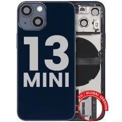 Back Housing W/ Charging Port Flex & Small Parts  For iPhone 13 Mini (EU / Global Version) (Used OEM Pull: Grade C) (Midnight)