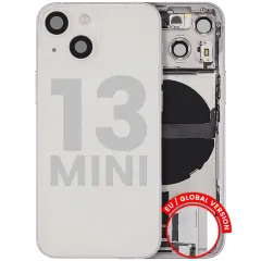 Back Housing W/ Charging Port Flex & Small Parts  For iPhone 13 Mini (EU / Global Version) (Used OEM Pull: Grade C) (Starlight)