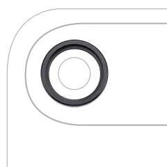 Back Camera Lens With Bracket & Bezel For iPhone Air (3 Piece Set) (Premium) (Space Black)