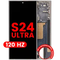 OLED Assembly With Frame For Samsung Galaxy S24 Ultra (US & International Version) (Aftermarket Plus) (120Hz) (Titanium Gray)