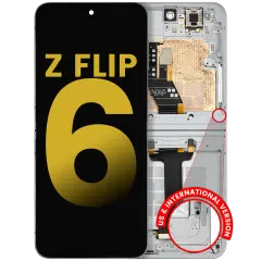 Inner OLED Assembly With Frame Compatible For Samsung Galaxy Z Flip 6 5G (F741) (US & International) (Refurbished) (White)