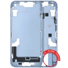 Mid-Frame Housing W/ Small Parts For iPhone 14 (EU / Global Version) (Used OEM Pull: Grade B) (Blue)