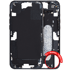 Mid-Frame Housing  W/ Small Parts For iPhone 16 Plus (EU / Global Version) (Used OEM Pull: Grade C) (Black)