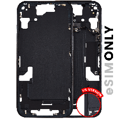 Mid-Frame Housing  W/ Small Parts For iPhone 15 (US Version) (Used OEM Pull: Grade C) (Black)