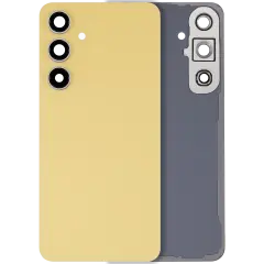 Back Cover Glass With Camera Lens For Samsung Galaxy S24 FE (No Logo) (Aftermarket Plus) (Yellow)