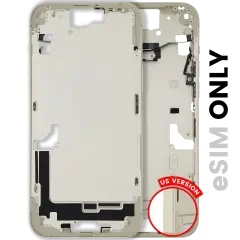 Mid-Frame Housing W/ Small Parts For iPhone 15 Plus (US Version) (Used OEM Pull: Grade A) (Yellow)