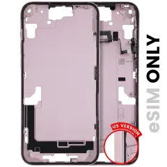 Mid-Frame Housing  W/ Small Parts For iPhone 15 Plus (US Version) (Used OEM Pull: Grade A) (Pink)