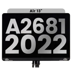 Complete LCD Display Assembly For MacBook Air 13" (A2681 / Mid 2022) (Used OEM Pull: Grade A) (Silver)