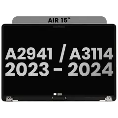 Complete LCD Display Assembly For MacBook Air 15" (A2941 / Mid 2023) / Air 15" (A3114 / Mid 2024) (Used OEM Pull: Grade A) (Space Gray)
