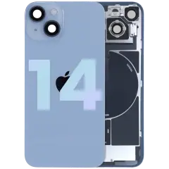 Back Glass w/ MagSafe Magnet & NFC & Flashlight Flex For iPhone 14 (Genuine OEM) (Blue)