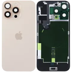 Back Glass With MagSafe Magnet, NFC & Flashlight Flex Cable For iPhone 16 Pro Max (Genuine OEM) (Desert Titanium)