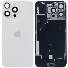 Back Glass With MagSafe Magnet, NFC & Flashlight Flex Cable For iPhone 16 Pro Max (Genuine OEM) (White Titanium)