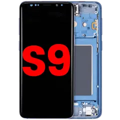 OLED Assembly With Frame For Samsung Galaxy S9 (Aftermarket Plus) (Coral Blue)
