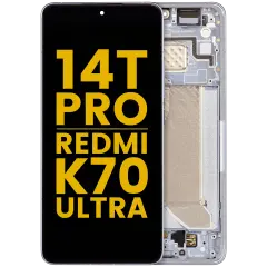 OLED Assembly With Frame For Xiaomi 14T Pro / Redmi K70 Ultra (Refurbished) (Titan Blue)