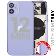 Back Housing W/ Small Parts For iPhone 12 Mini (EU / Global Version) (Used OEM Pull: Grade C) (Purple)