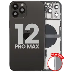 Back Housing W/ Small Parts For iPhone 12 Pro Max (US Version) (Used OEM Pull: Grade B) (Graphite)