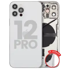 Back Housing W/ Small Parts For iPhone 12 Pro (US Version) (Used OEM Pull: Grade C) (Silver)