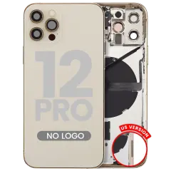 Back Housing W/ Small Parts For iPhone 12 Pro (US Version) (Aftermarket Plus) (Gold)