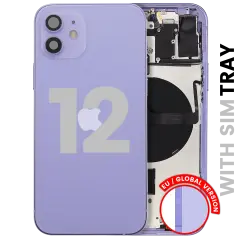 Back Housing W/ Small Parts For iPhone 12 (EU / Global Version) (Used OEM Pull: Grade A) (Purple)