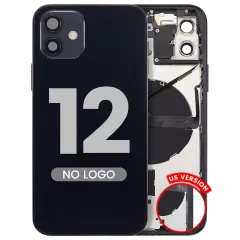 Back Housing W/ Small Parts For iPhone 12 (US Version) (Aftermarket Plus) (Black)