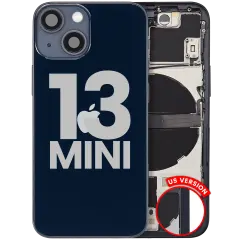 Back Housing W/ Small Parts For iPhone 13 Mini (US Version) (Used OEM Pull: Grade A) (Midnight)
