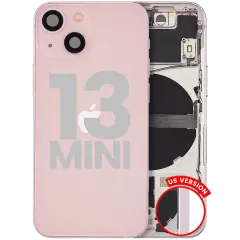 Back Housing W/ Small Parts For iPhone 13 Mini (US Version) (Used OEM Pull: Grade C) (Pink)