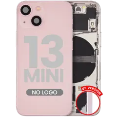 Back Housing W/ Small Parts For iPhone 13 Mini (US Version) (Aftermarket Plus) (Pink)