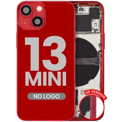 Back Housing W/ Small Parts For iPhone 13 Mini (US Version) (Aftermarket Plus) (Red)