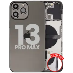 Back Housing W/ Small Parts For iPhone 13 Pro Max (US Version) (Used OEM Pull: Grade C) (Graphite)