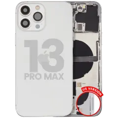 Back Housing W/ Small Parts For iPhone 13 Pro Max (US Version) (Used OEM Pull: Grade C) (Silver)