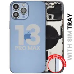 Back Housing W/ Small Parts For iPhone 13 Pro Max (EU / Global Version) (Used OEM Pull: Grade A) (Sierra Blue)
