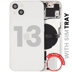 Back Housing W/ Small Parts For iPhone 13 (EU / Global Version) (Used OEM Pull: Grade B) (Starlight)