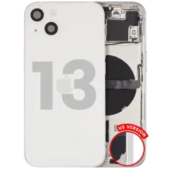 Back Housing W/ Small Parts For iPhone 13 (US Version) (Used OEM Pull: Grade A) (Starlight)