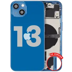 Back Housing W/ Small Parts For iPhone 13 (US Version) (Used OEM Pull: Grade C) (Blue)