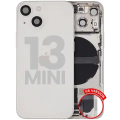 Back Housing W/ Charging Port Flex & Small Parts For iPhone 13 Mini (US Version) (Used OEM Pull: Grade A) (Starlight)