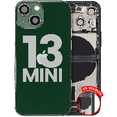 Back Housing W/ Charging Port Flex & Small Parts For iPhone 13 Mini (US Version) (Used OEM Pull: Grade C) (Green)