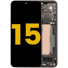 OLED Assembly With Frame For Xiaomi 15 (Refurbished) (Black)