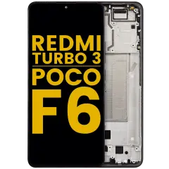 OLED Assembly With Frame For Xiaomi Redmi Turbo 3 / Xiaomi Poco F6 (Refurbished) (Black)