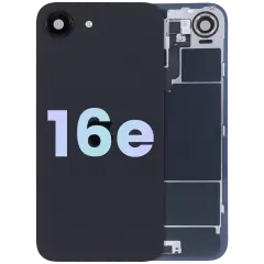 Back Glass w/ MagSafe Magnet & NFC & Flashlight Flex For iPhone 16e (Service Pack) (Black)