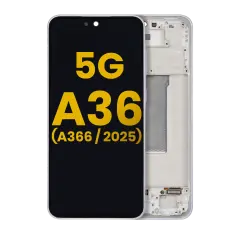 OLED Assembly With Frame For Samsung Galaxy A36 5G (A366 / 2025) (Refurbished) (White)