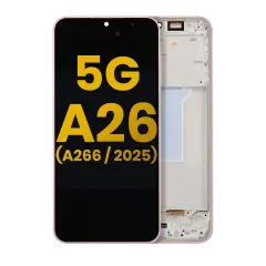 OLED Assembly With Frame For Samsung Galaxy A26 5G (A266 / 2025) (Refurbished) (Peach Pink)