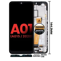 LCD Assembly With Frame For Samsung Galaxy A01 4G (A015 / 2020) (Global Model) (Micro USB Frame) (Aftermarket Plus) (All Colors)