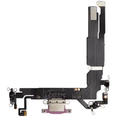 Charging Port Flex Cable For iPhone 16 (Aftermarket Plus) (Pink)