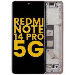 OLED Assembly With Frame For Xiaomi Redmi Note 14 Pro 5G (Refurbished) (Sand Gold)