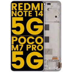 OLED Assembly With Frame For Xiaomi Redmi Note 14 5G / Poco M7 Pro 5G (Refurbished) (Purple)