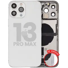 Back Housing W/ Small Parts For iPhone 13 Pro Max (US Version) (Used OEM Pull: Grade A) (Silver)