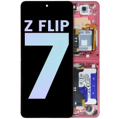 Inner OLED Assembly With Frame For Samsung Galaxy Z Flip 7 5G (US & International) (Service Pack) (Coral Red)
